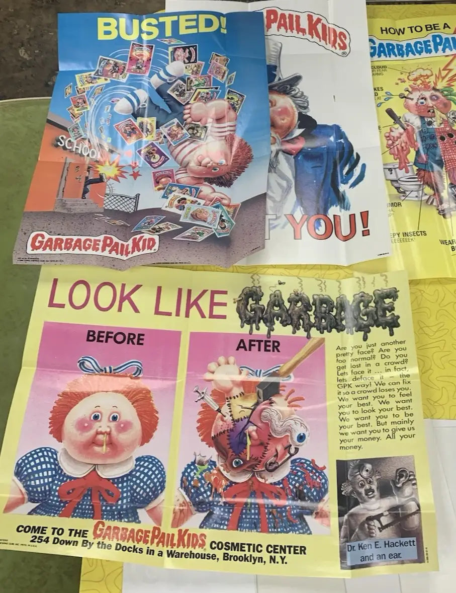 1986 Topps Garbage Pail Kids 12x17 Posters Complete 18 Piece Set w/Wrappers GPK