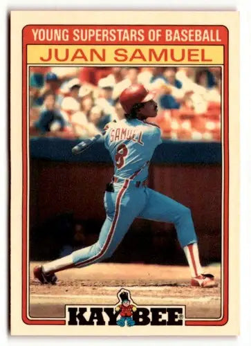 1986 Topps Kay-Bee Young Superstars of Baseball #29 Juan Samuel NrMt-Mt ID:50396 - Trading Cards
