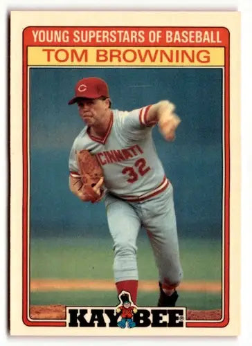 1986 Topps Kay-Bee Young Superstars of Baseball #3 Tom Browning NrMt-Mt ID:50403 - Trading Cards