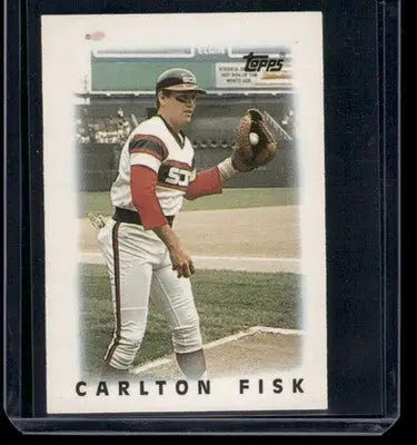 1986 Topps Major League Leaders Carlton Fisk #11 Mini Baseball - Baseball Card Single