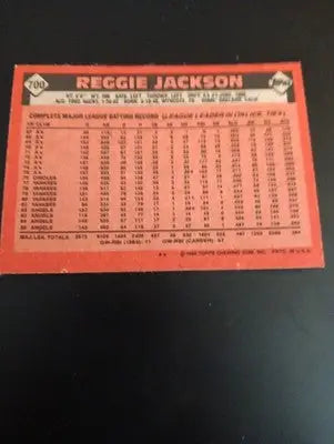 1986 Topps - Reggie Jackson #700. California Angels. EX+ - NRMT - Baseball Card Single