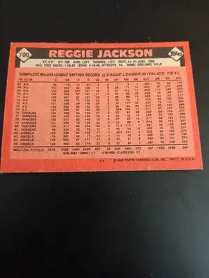 1986 Topps - Reggie Jackson #700. California Angels. EX+ - NRMT - Baseball Card Single