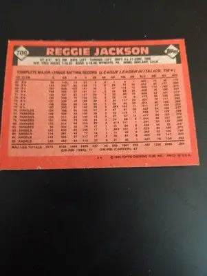 1986 Topps - Reggie Jackson #700. California Angels. EX+ - NRMT - Baseball Card Single