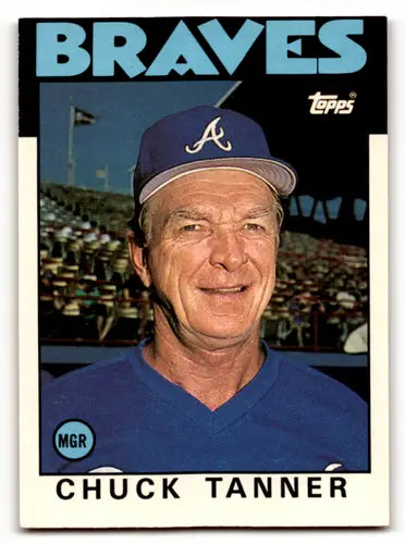 Original gloss 107T Chuck Tanner baseball card from 1986 Topps Traded series