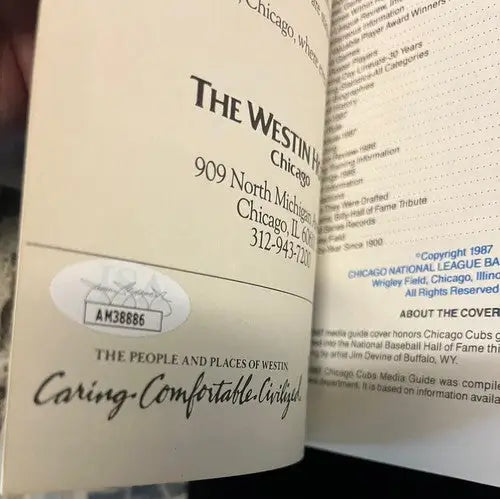 1987 Billy Williams Signed Chicago Cubs Official Media Guide Autograph JSA