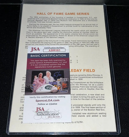 JSA certified autographed 1987 Braves Yankees Hall of Fame Game Program Lou Piniella Auto