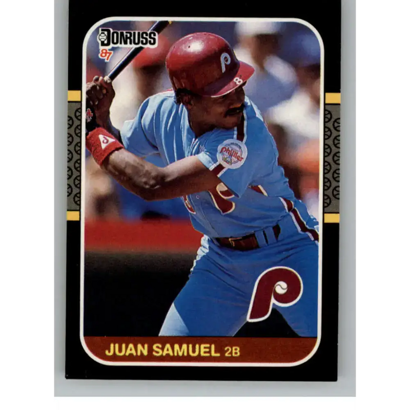1987 Donruss #165 Juan Samuel EX Excellent Philadelphia Phillies Baseball Card - Baseball Card Single