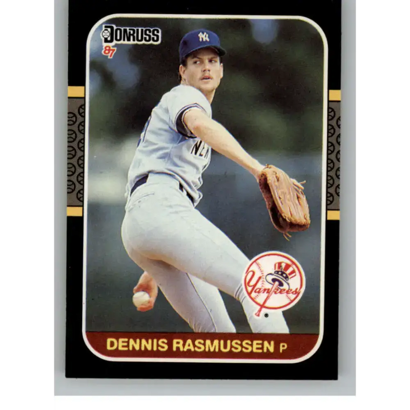 1987 Donruss #175 Dennis Rasmussen EX Excellent New York Yankees Baseball Card - Baseball Card Single