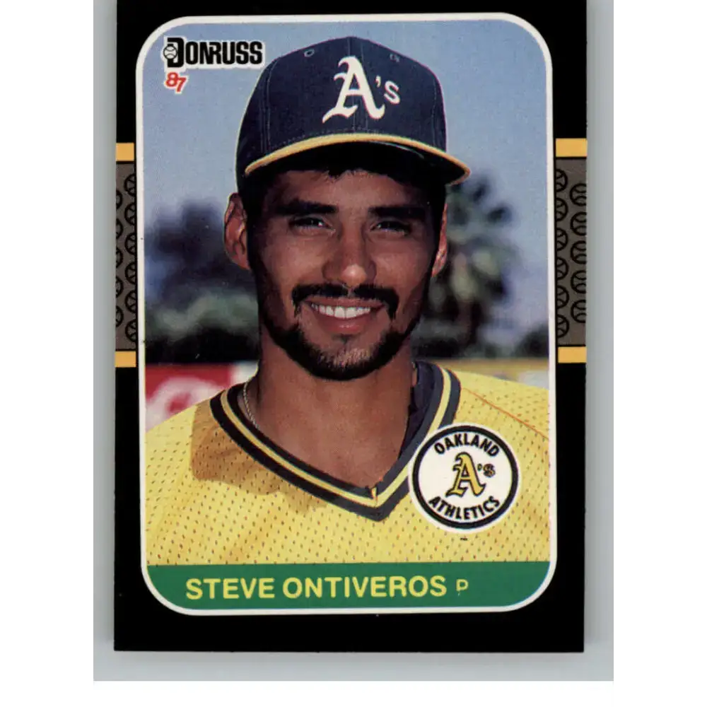 1987 Donruss #221 Steve Ontiveros EX Excellent Oakland Athletics Baseball Card - Baseball Card Single