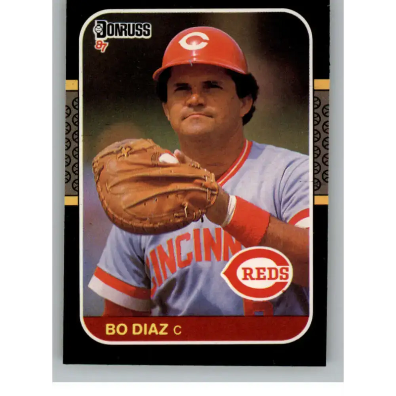 1987 Donruss #246 Bo Diaz EX Cincinnati Reds Baseball Card - Baseball Card Single