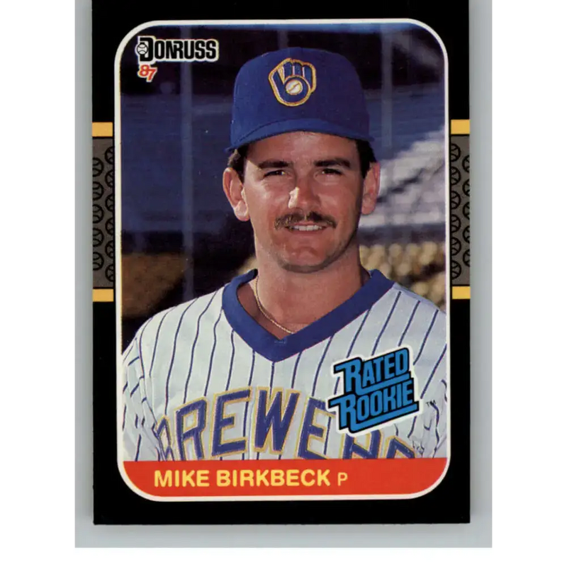 1987 Donruss #33 Mike Birkbeck EX Excellent RC Rookie Milwaukee Brewers Baseball Card