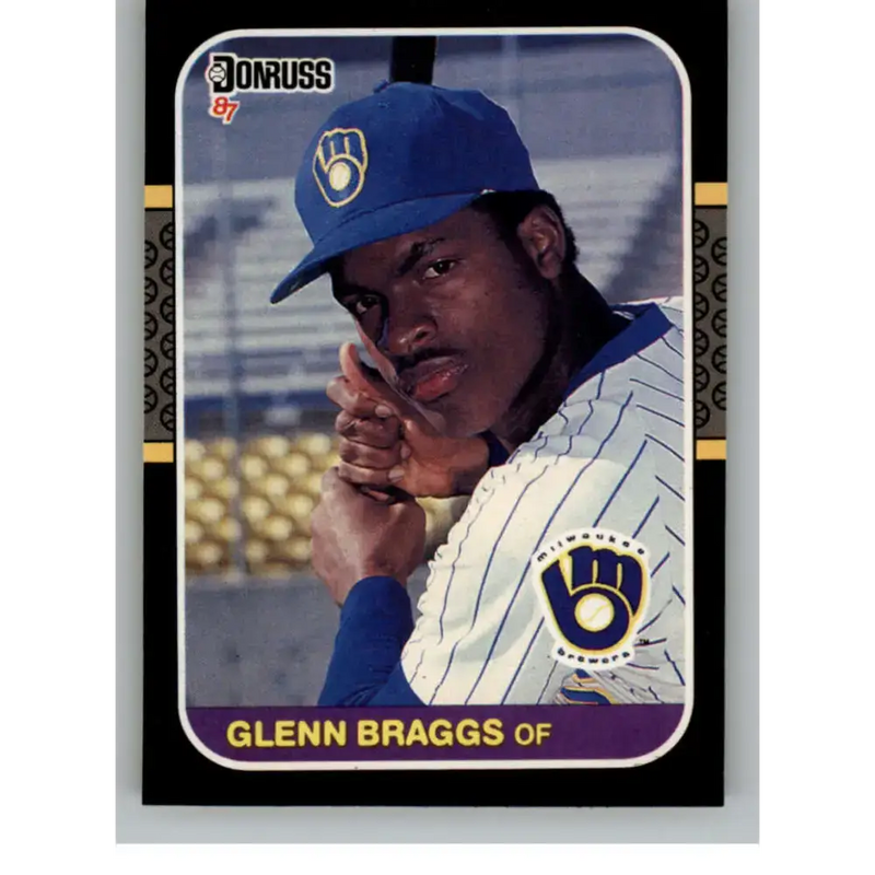 1987 Donruss #337 Glenn Braggs EX Excellent RC Rookie Milwaukee Brewers Baseball Card - Baseball Card Single