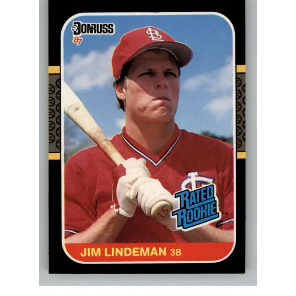 1987 Donruss #37 Jim Lindeman EX Excellent RC Rookie St. Louis Cardinals Baseball Card - Baseball Card Single