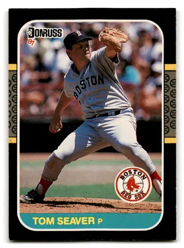 Vintage Tom Seaver baseball card with original gloss from 1987 Donruss Excellent Red Sox