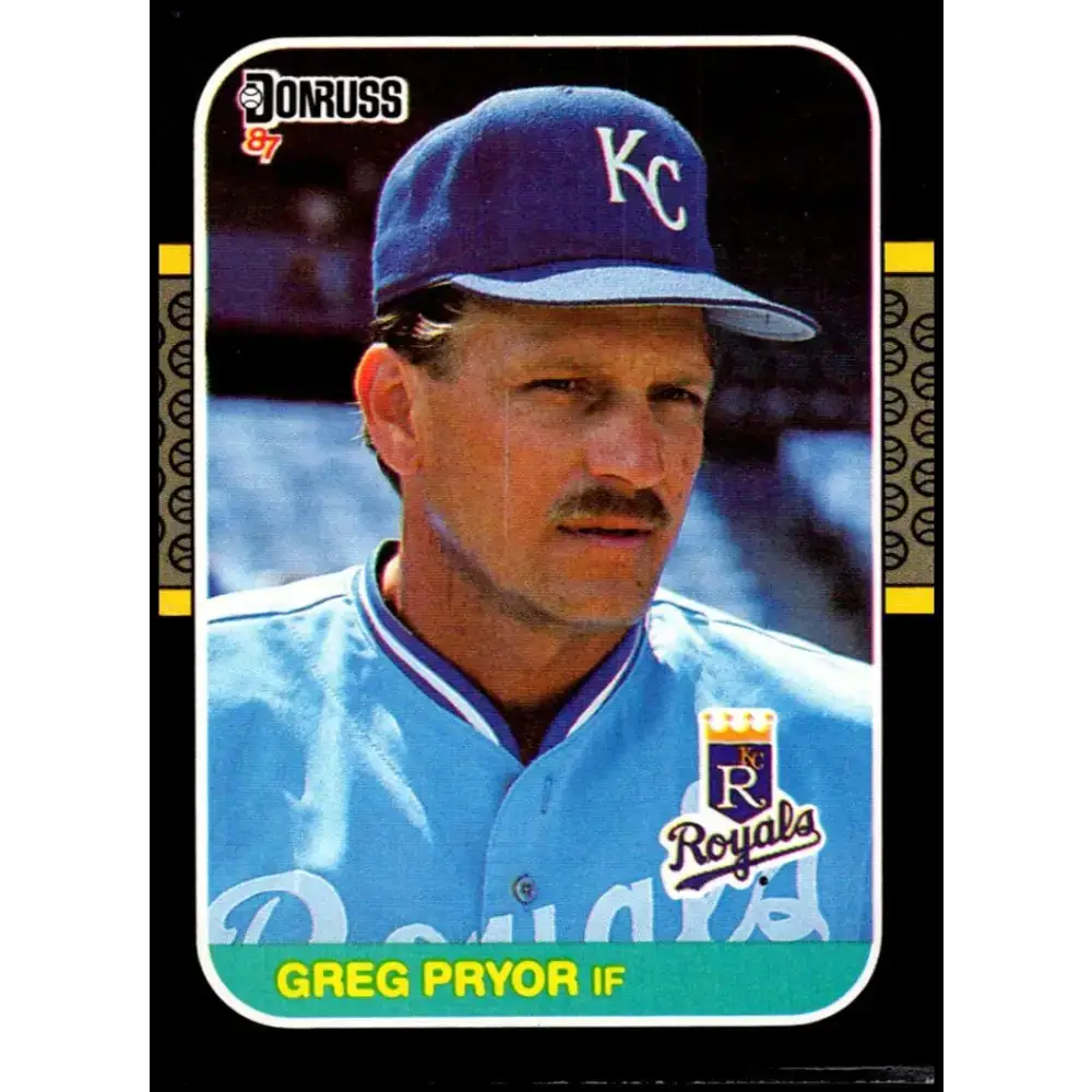 1987 Donruss #378 Greg Pryor EX Excellent Kansas City Royals Baseball Card - Baseball Card Single