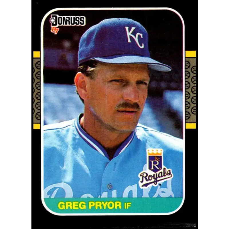 1987 Donruss #378 Greg Pryor EX Kansas City Royals Baseball Card - Baseball Card Single