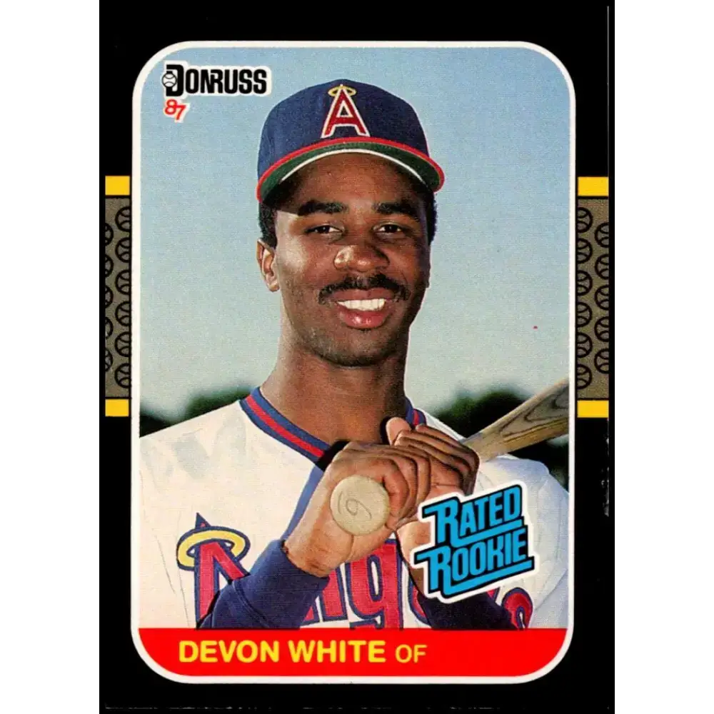 1987 Donruss #38 Devon White EX Excellent RC Rookie California Angels Baseball Card - Baseball Card Single