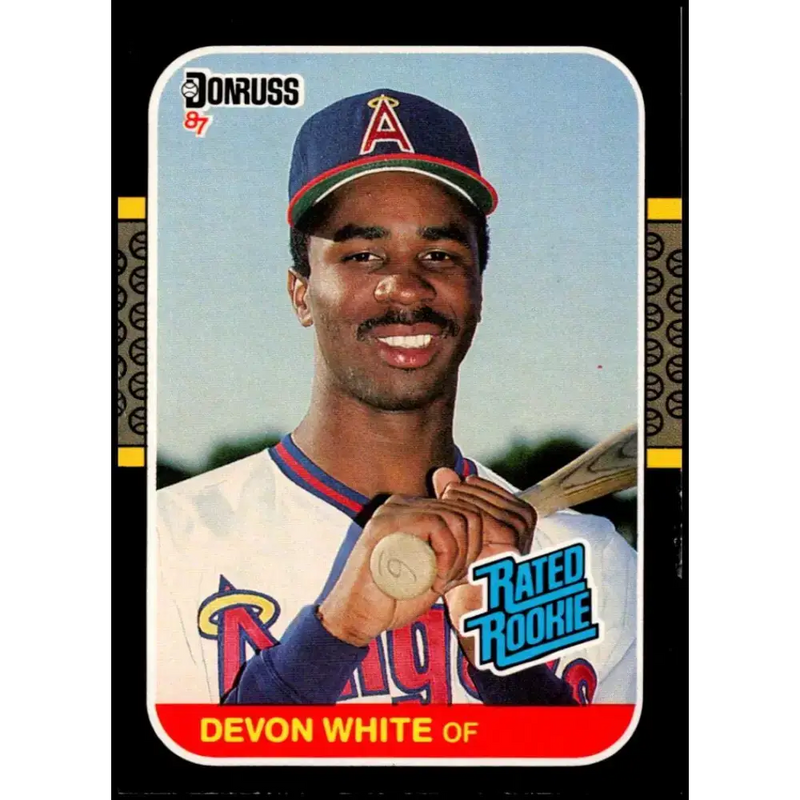 1987 Donruss #38 Devon White EX Excellent RC Rookie California Angels Baseball Card - Baseball Card Single