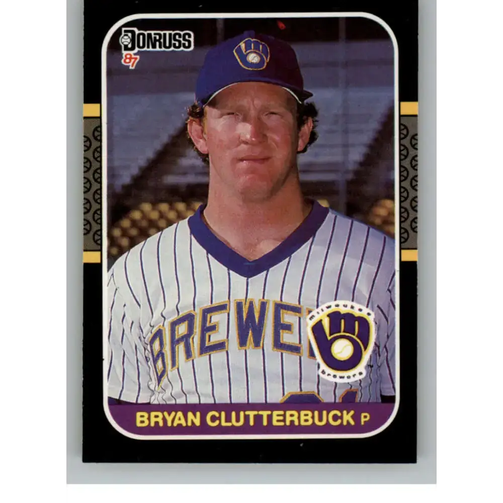 1987 Donruss #397 Bryan Clutterbuck EX Excellent RC Rookie Milwaukee Brewers Baseball Card - Baseball Card Single
