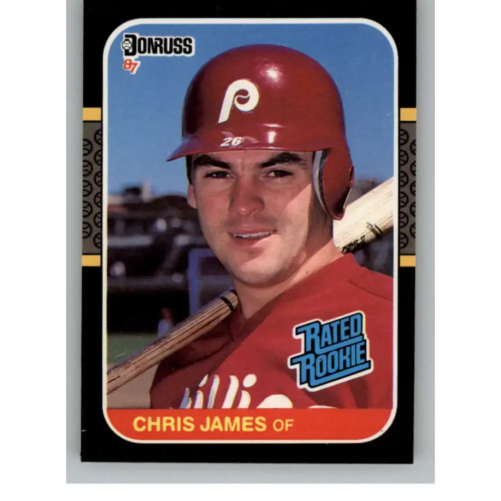 1987 Donruss #42 Chris James EX Excellent RC Rookie Philadelphia Phillies Baseball Card - Baseball Card Single