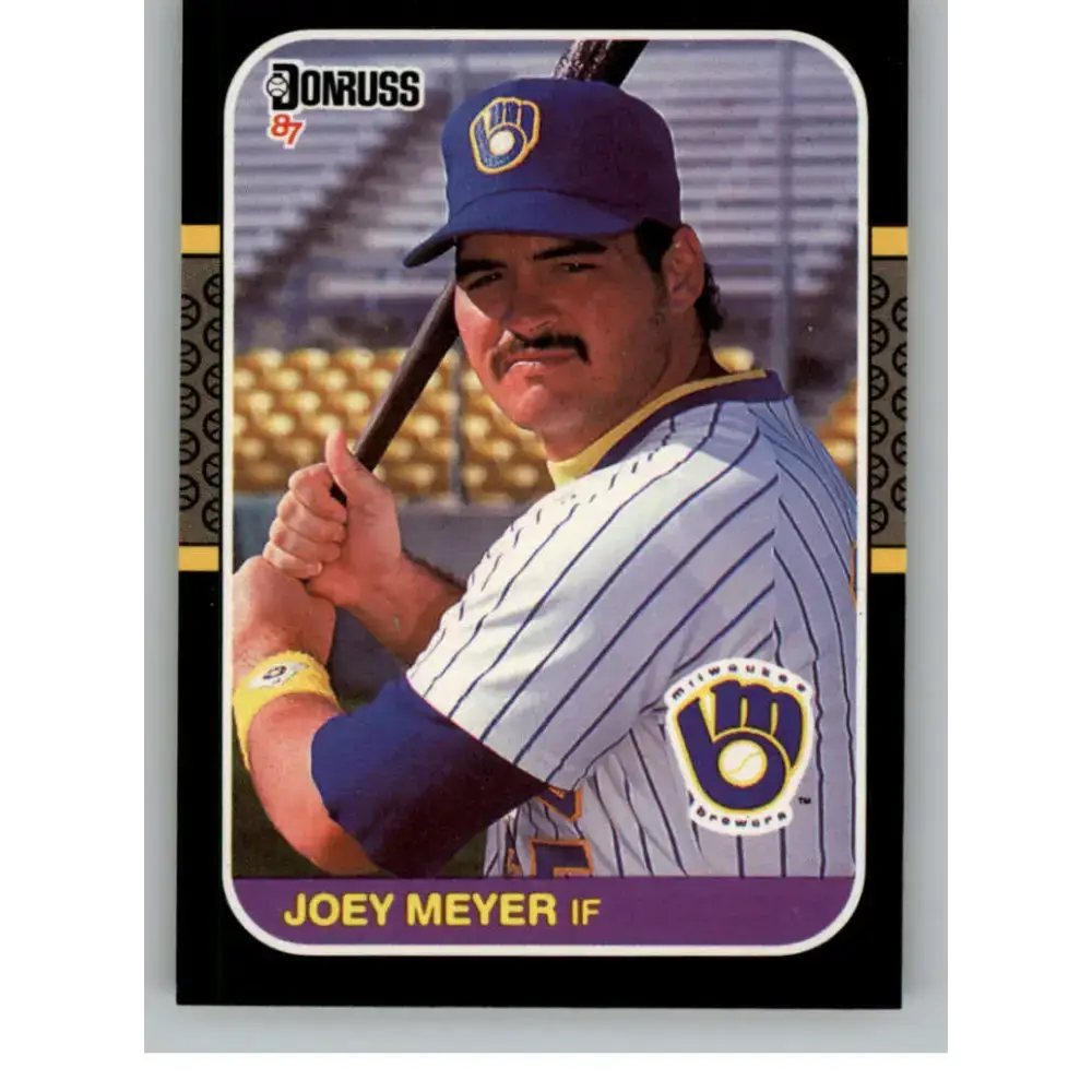 1987 Donruss #460 Joey Meyer EX Excellent RC Rookie Milwaukee Brewers Baseball Card - Baseball Card Single
