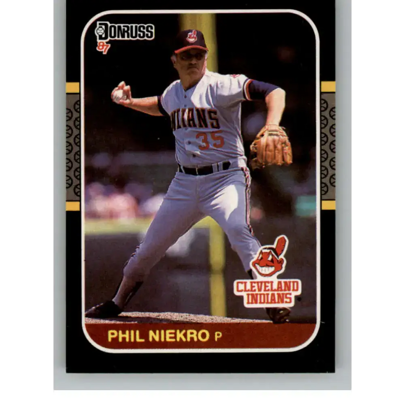 1987 Donruss #465 Phil Niekro EX Cleveland Indians Baseball Card - Baseball Card Single