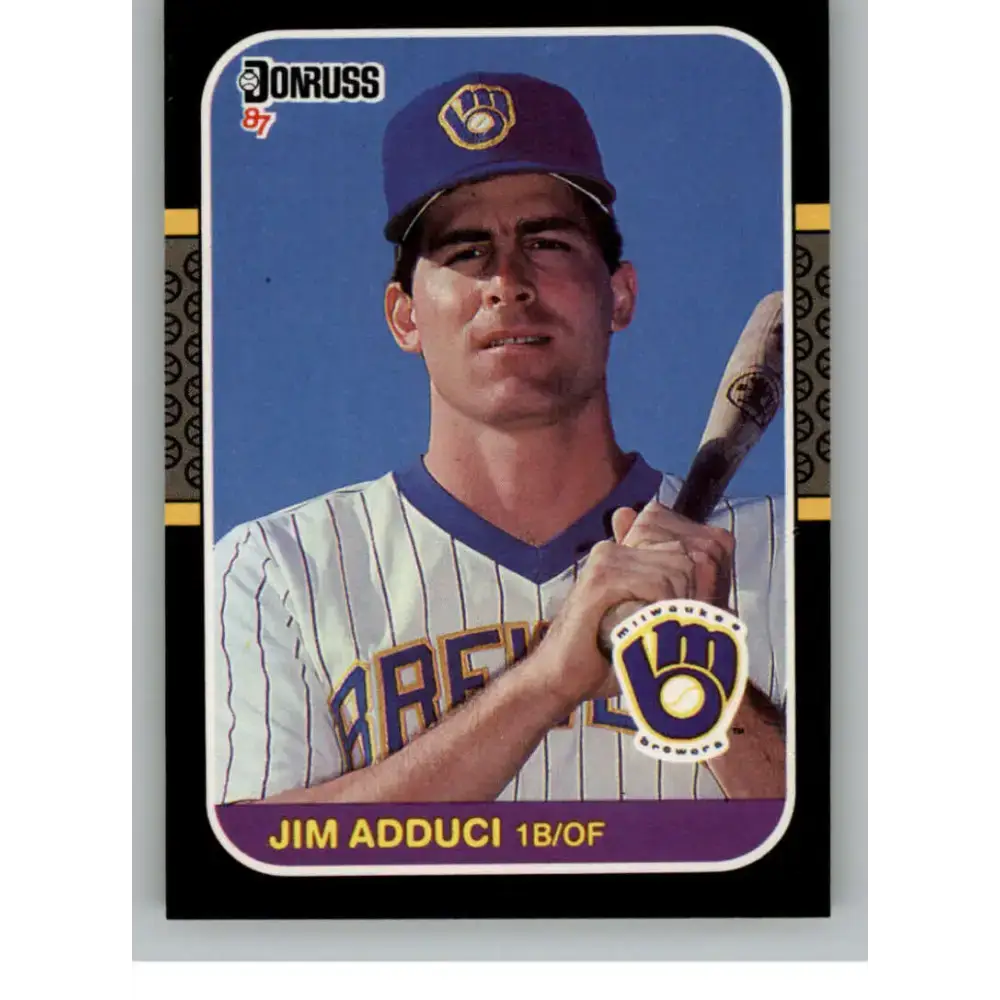 1987 Donruss #495 Jim Adduci EX Excellent RC Rookie Milwaukee Brewers Baseball Card - Baseball Card Single