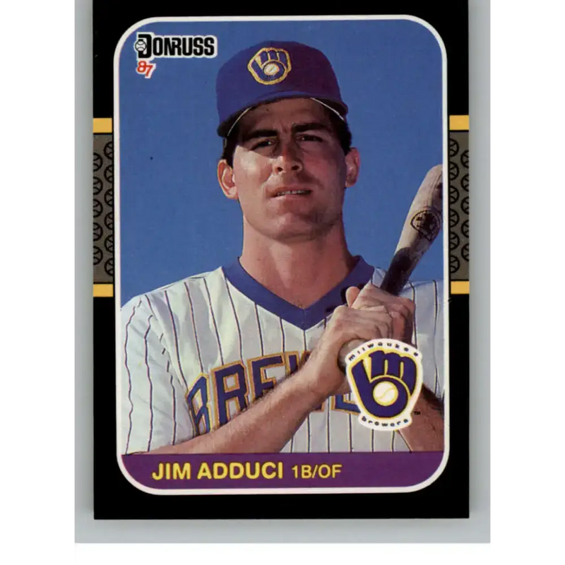 1987 Donruss #495 Jim Adduci EX Excellent RC Rookie Milwaukee Brewers Baseball Card - Baseball Card Single