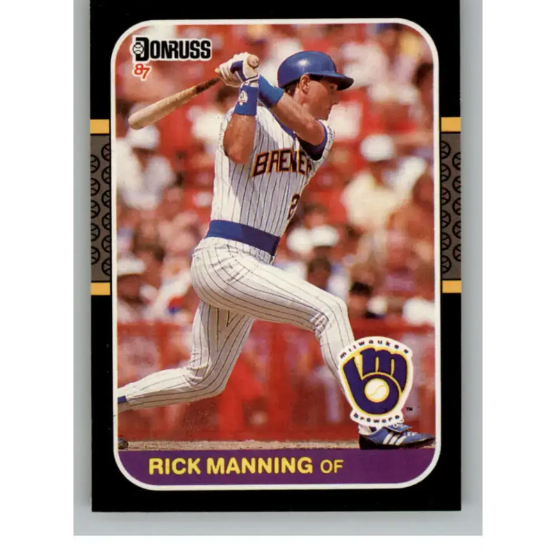1987 Donruss #521 Rick Manning EX Excellent Milwaukee Brewers Baseball Card - Baseball Card Single