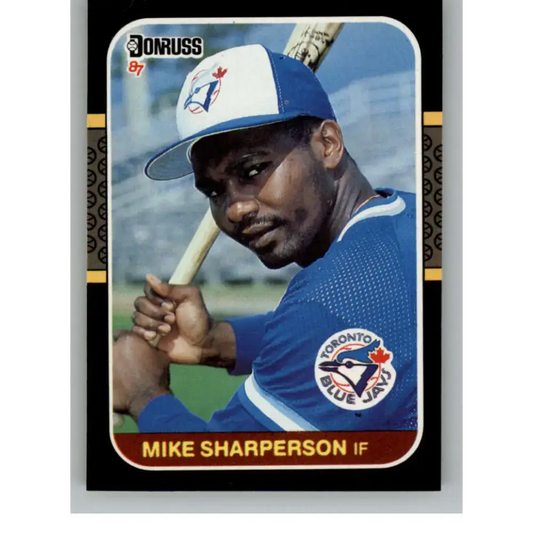 1987 Donruss #565 Mike Sharperson EX Excellent RC Rookie Toronto Blue Jays Baseball Card
