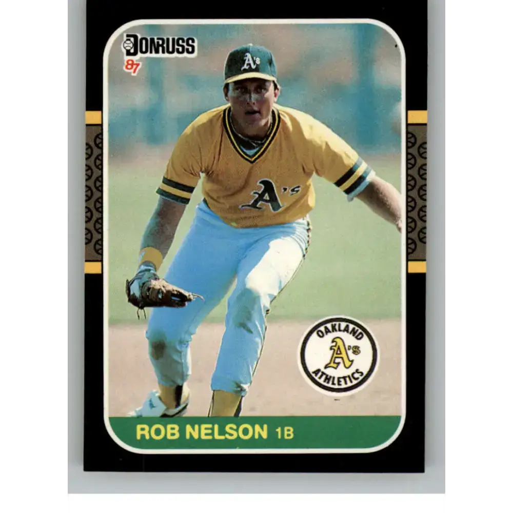 1987 Donruss #595 Rob Nelson EX Excellent RC Rookie Oakland Athletics Baseball Card - Baseball Card Single