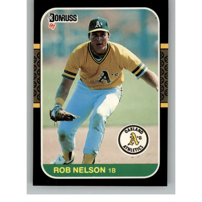 1987 Donruss #595 Rob Nelson EX Excellent RC Rookie Oakland Athletics Baseball Card - Baseball Card Single