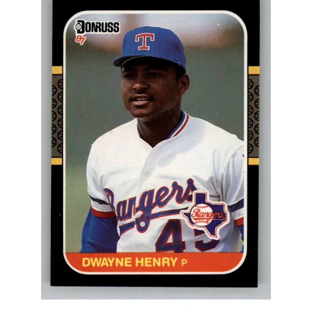 1987 Donruss #637 Dwayne Henry EX Excellent Texas Rangers Baseball Card - Baseball Card Single