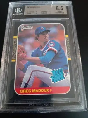 1987 Donruss Greg Maddux #36 Rated Rookie (RC). Cubs BGS 8.5 (slab crack) NM-MT+