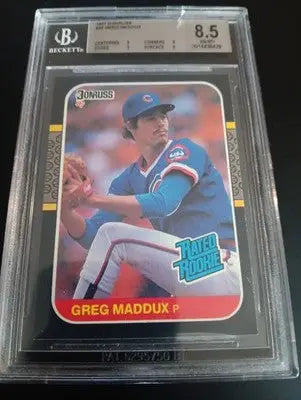 1987 Donruss Greg Maddux #36 Rated Rookie (RC). Cubs BGS 8.5 (slab crack) NM-MT+