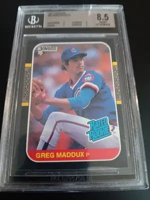 1987 Donruss Greg Maddux #36 Rated Rookie (RC). Cubs BGS 8.5 (slab crack) NM-MT+