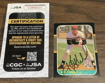 1987 Donruss Kent Hrbek #73 Signed Auto JSA Autograph Minnesota Twins Card - Baseball Card Single