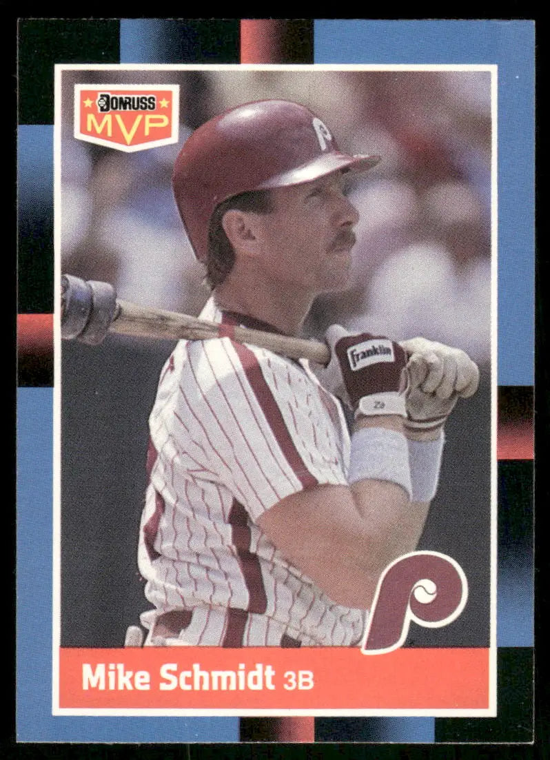 Baseball trading card featuring Donruss MVP Mike Schmidt of the Philadelphia Phillies