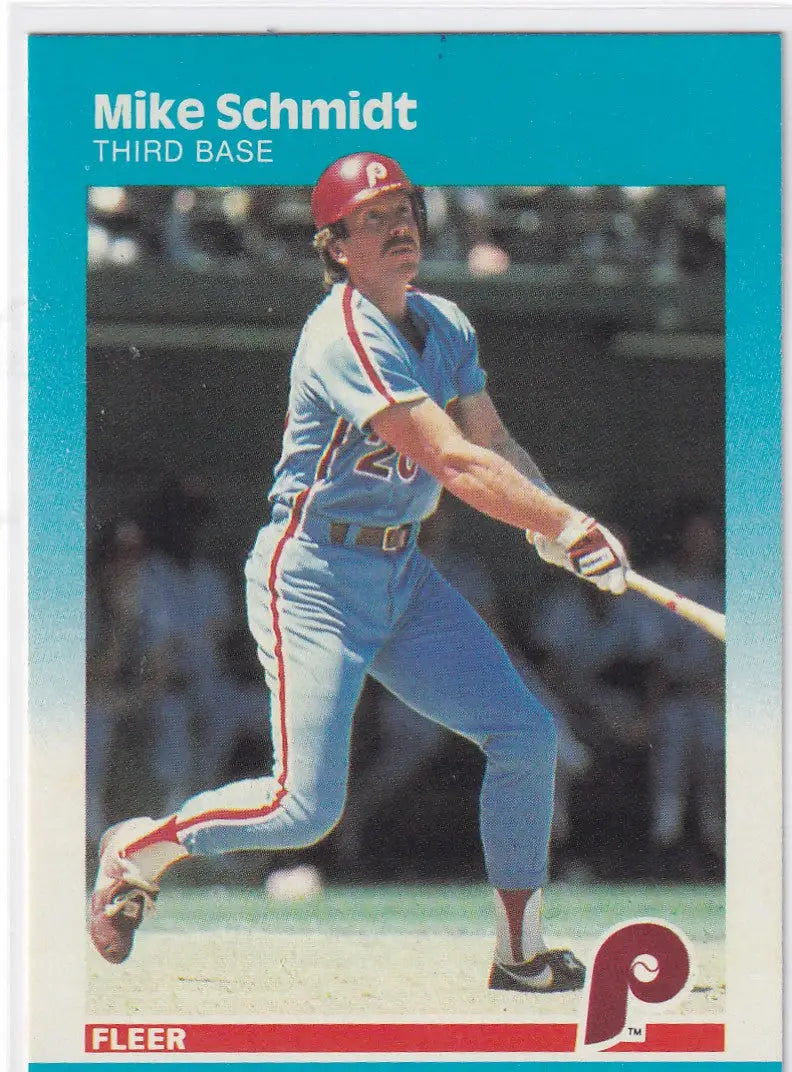 1987 FLEER #187 MIKE SCHMIDT- PHILADELPHIA PHILLIES - Baseball Card Single
