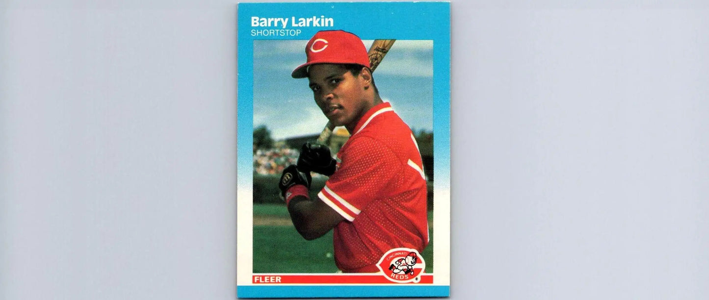 Barry Larkin baseball card from 1987 Fleer #204, a must-have for trading cards collectors