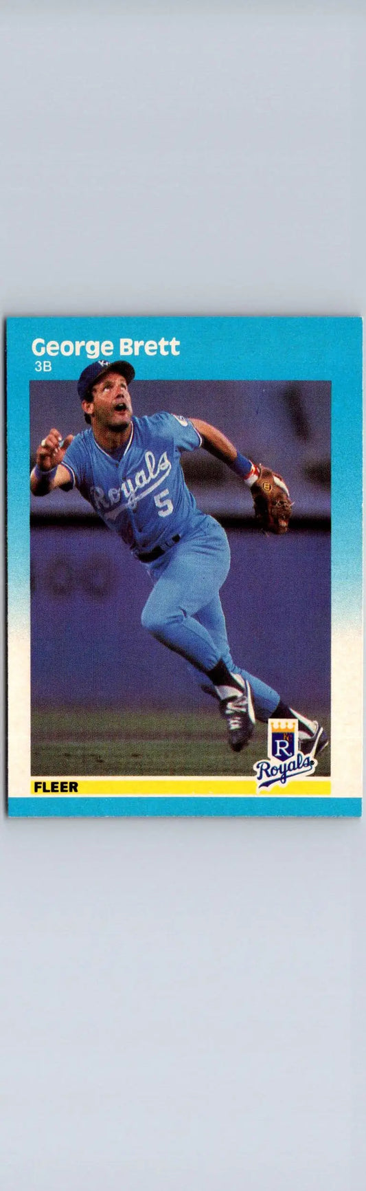 George Brett baseball card featuring him in Kansas City Royals uniform from 1987 Fleer #366