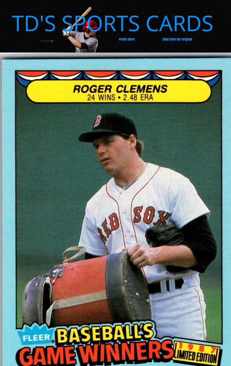 Roger Clemens baseball card from 1987 Fleer Baseball’s Game Winners set
