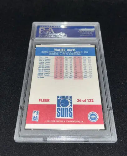 Walter Davis Phoenix Suns 1987 Fleer Basketball PSA 9 card in mint condition