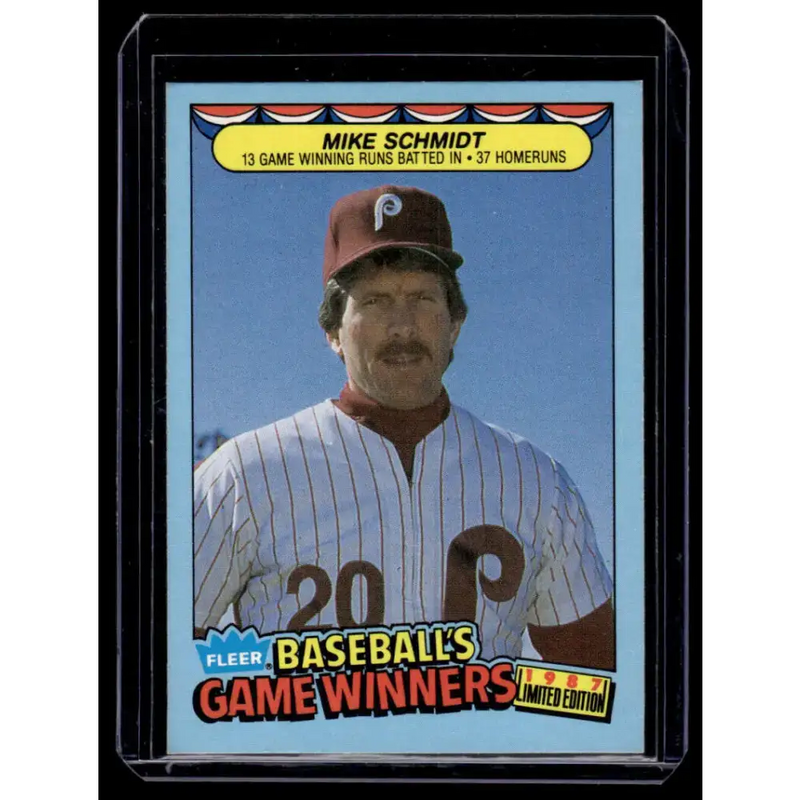 1987 Fleer Game Winners #40 Mike Schmidt Philadelphia Phillies NM-MT Baseball Card - Baseball Card Single