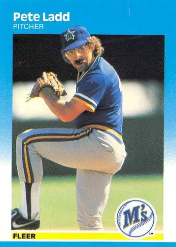 1987 Fleer Glossy #588 Pete Ladd NM Near Mint Mariners ID:82329 - Baseball Card Single