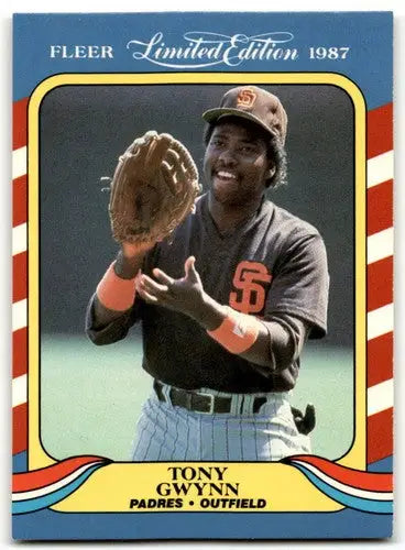 Original gloss 1987 Fleer Limited Edition Tony Gwynn baseball card featuring Simply Sandoval Padres