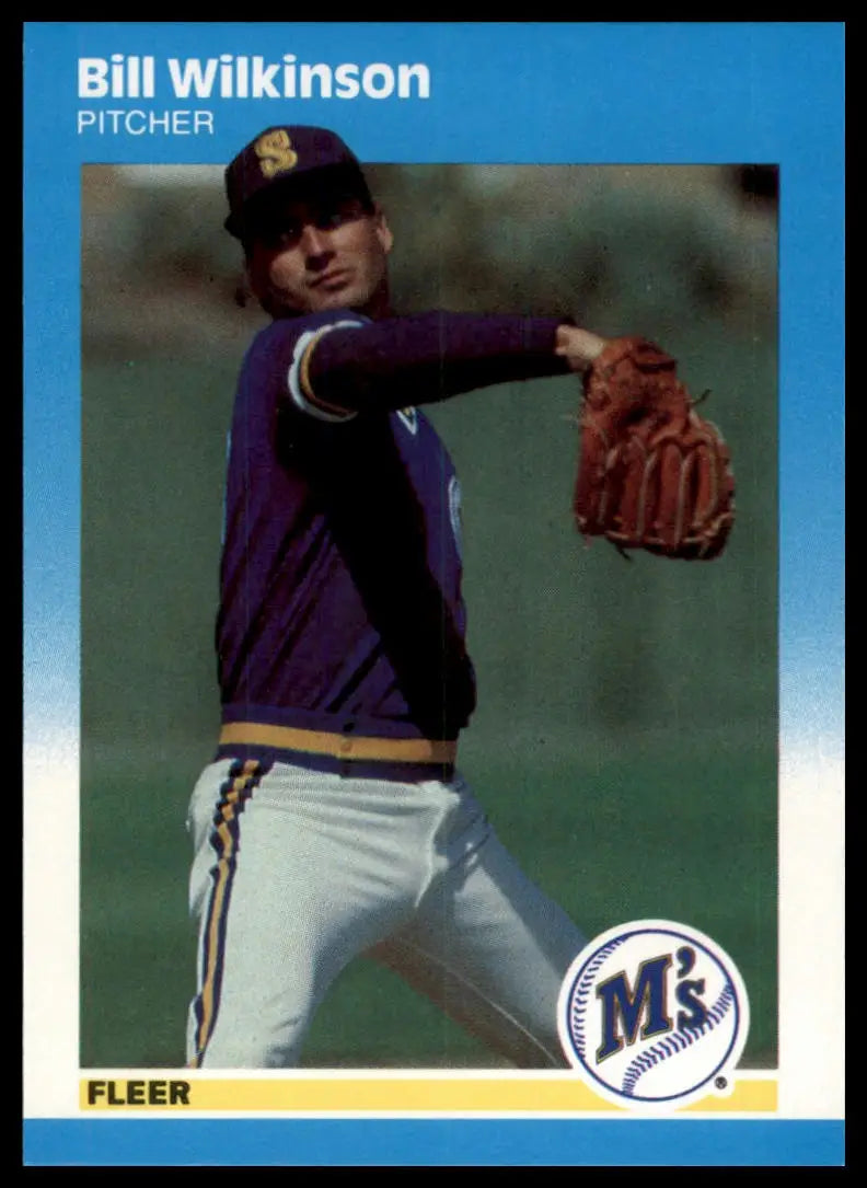 1987 Fleer Update Bill Wilkinson U-125 Seattle Mariners NM - Baseball Card Single