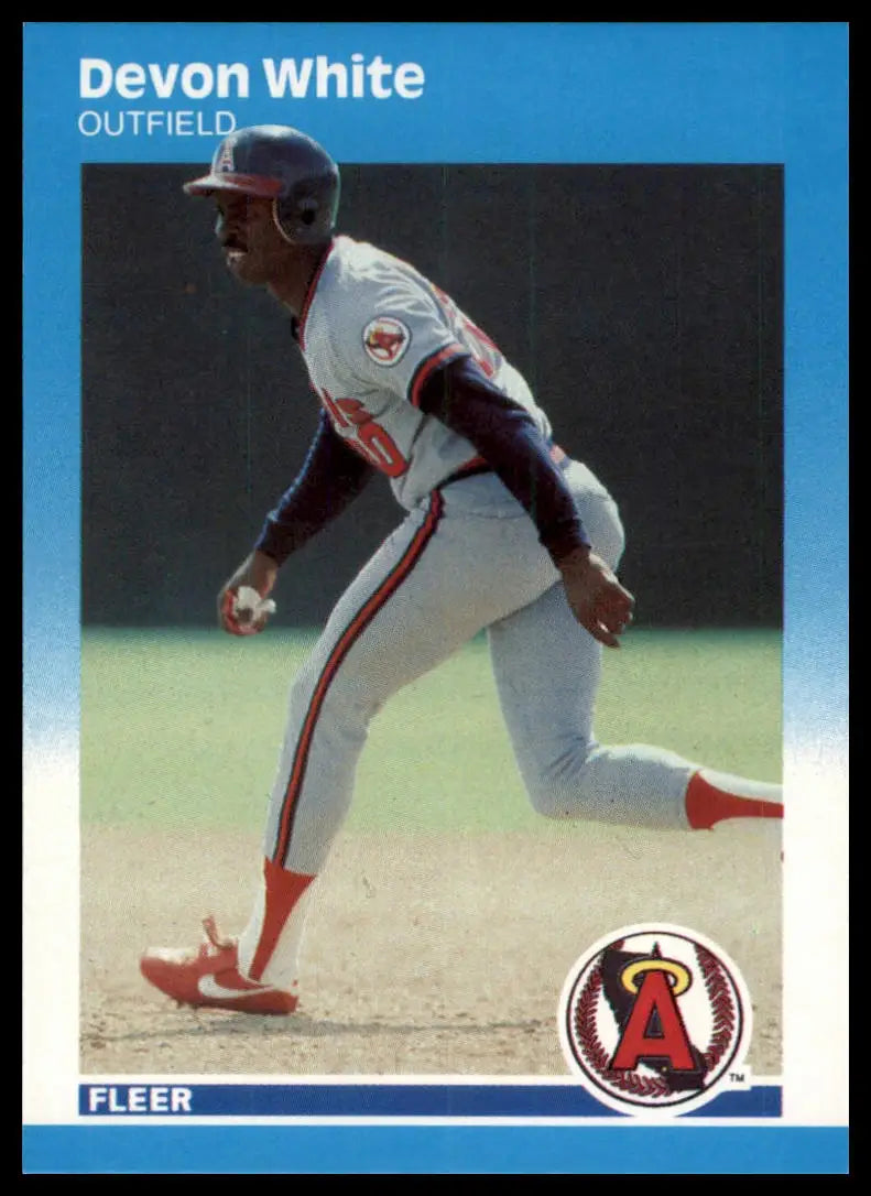 1987 Fleer Update Devon White U-123 California Angels NM - Baseball Card Single