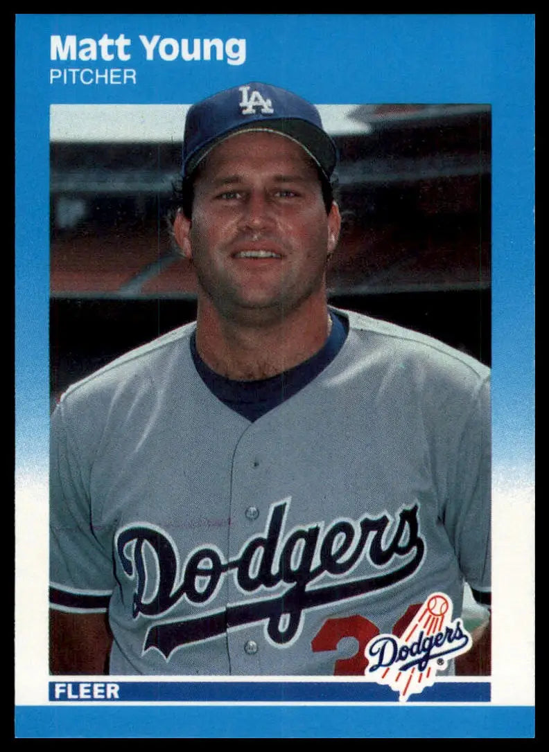 1987 Fleer Update Matt Young U-131 Los Angeles Dodgers NM - Baseball Card Single