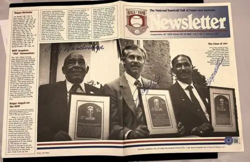 Folded National Baseball Hall of Fame Newsletter featuring Ray Dandridge and Billy Williams